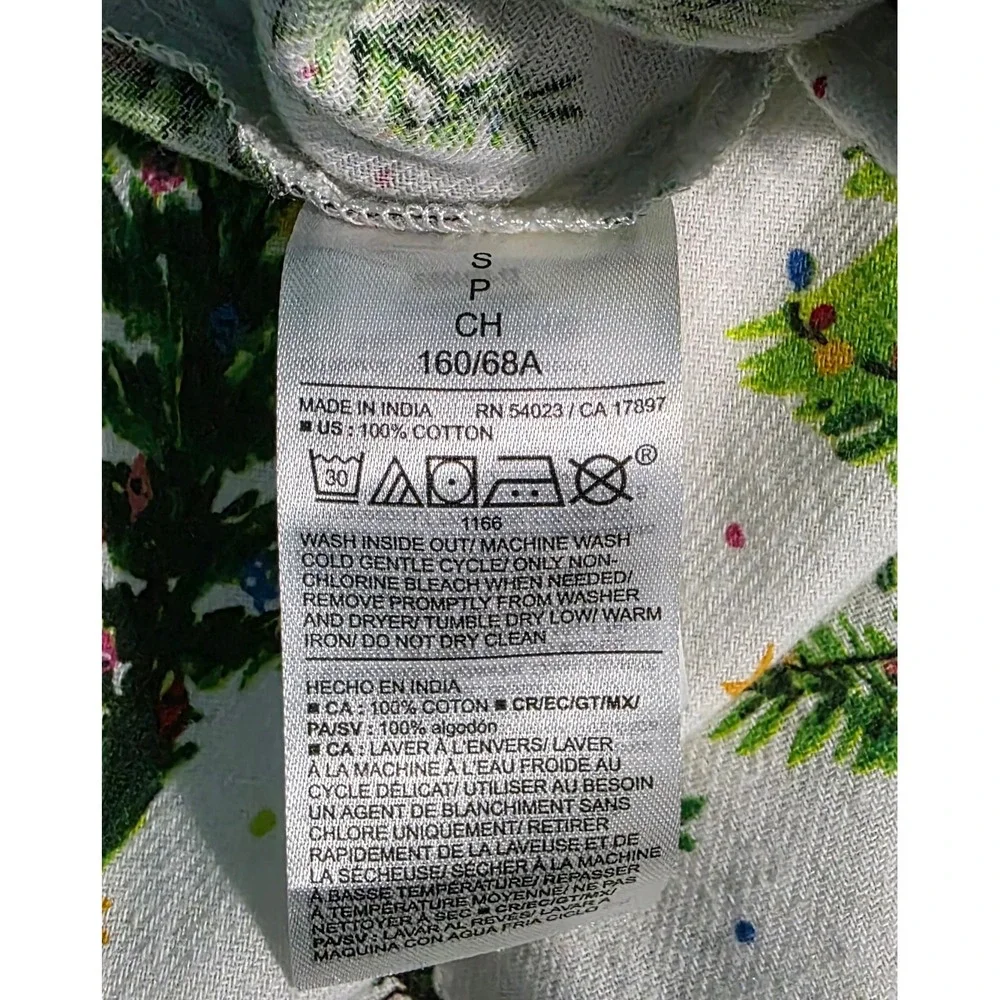 Old‎ Navy Christmas Tree Pajama Pants Small White Cotton Holiday Lounge Bottoms
